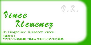 vince klemencz business card